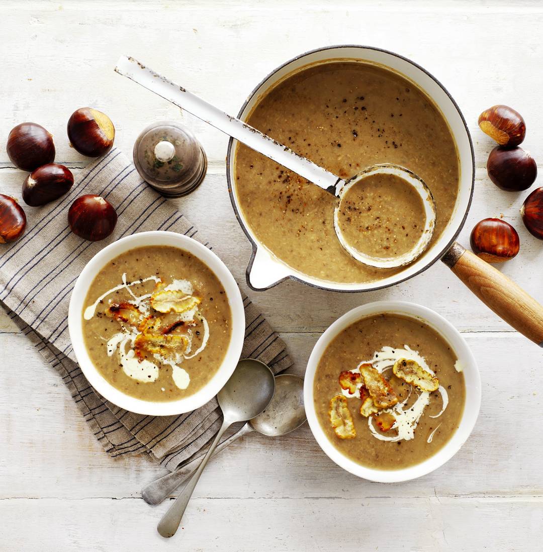 Chestnut & mushroom soup
