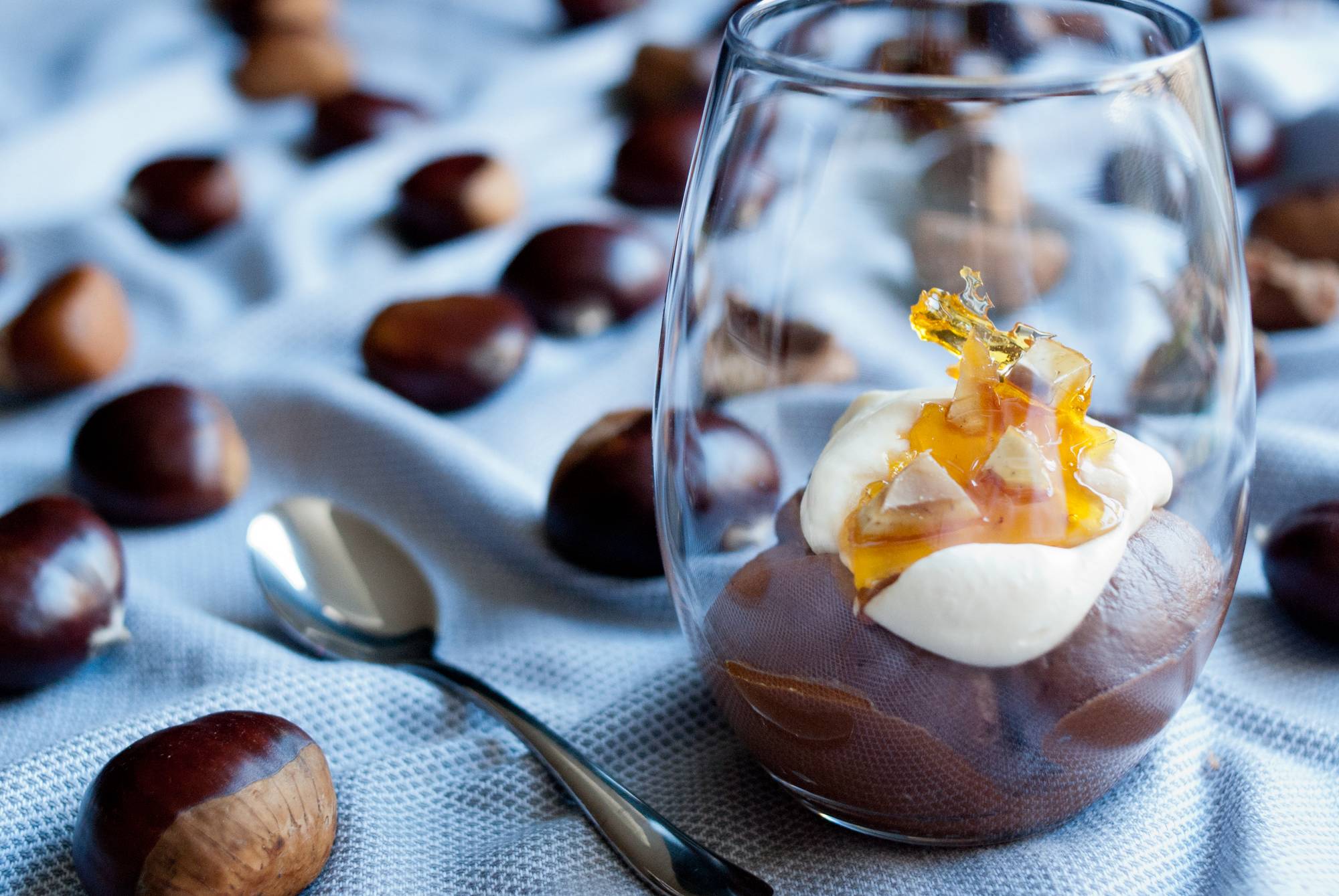 Chestnut and Chocolate Mousse with Chestnut Toffee Shards