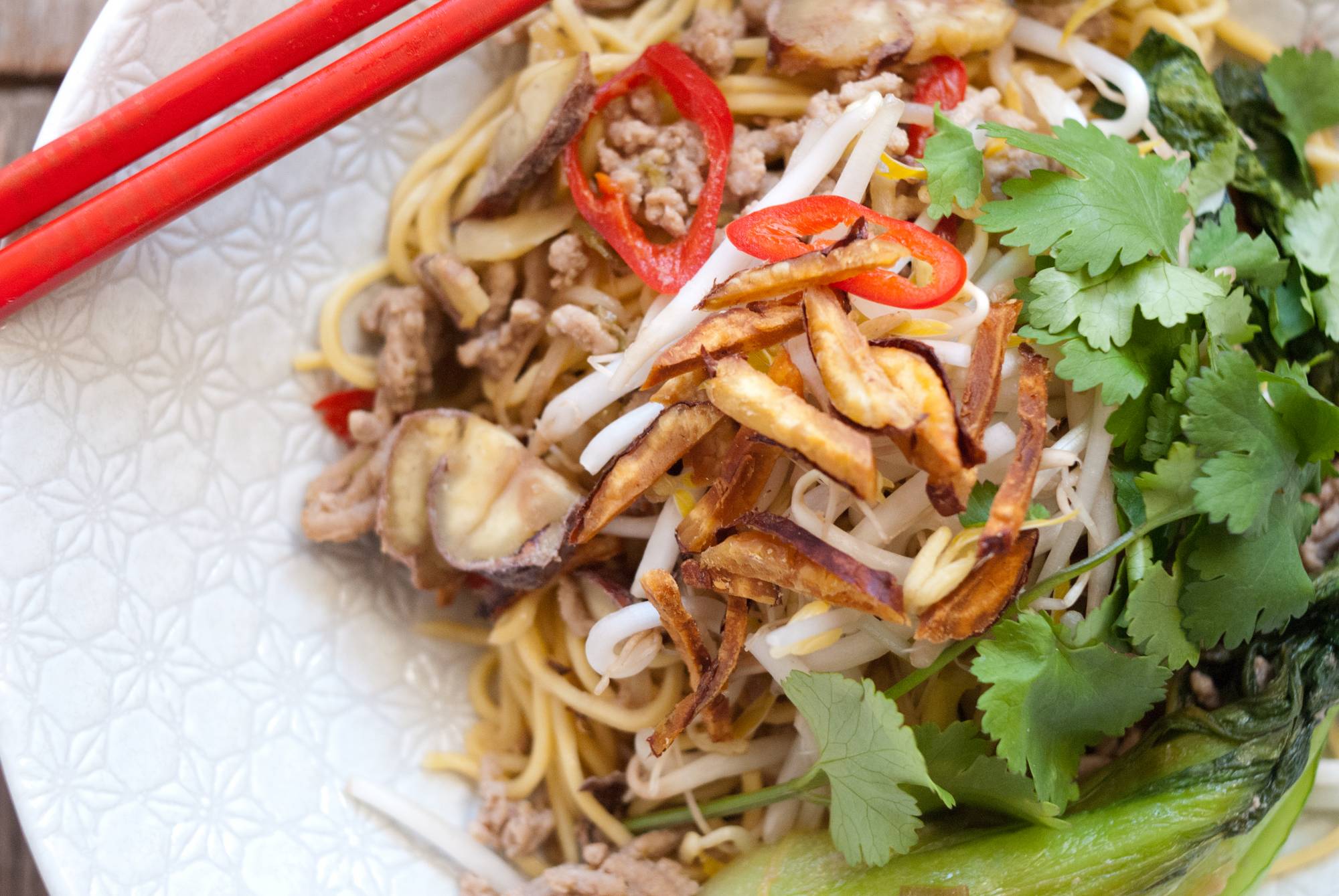 Chestnut and Pork Noodles Chestnut and Pork Noodles