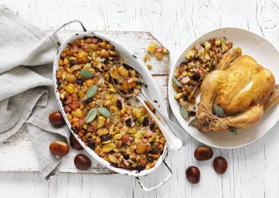 Chestnut, cranberry & bacon stuffing