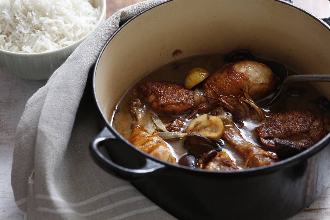 Hearty Chicken with Chestnuts and Mushrooms