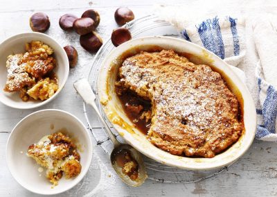 Chestnut & golden syrup pudding