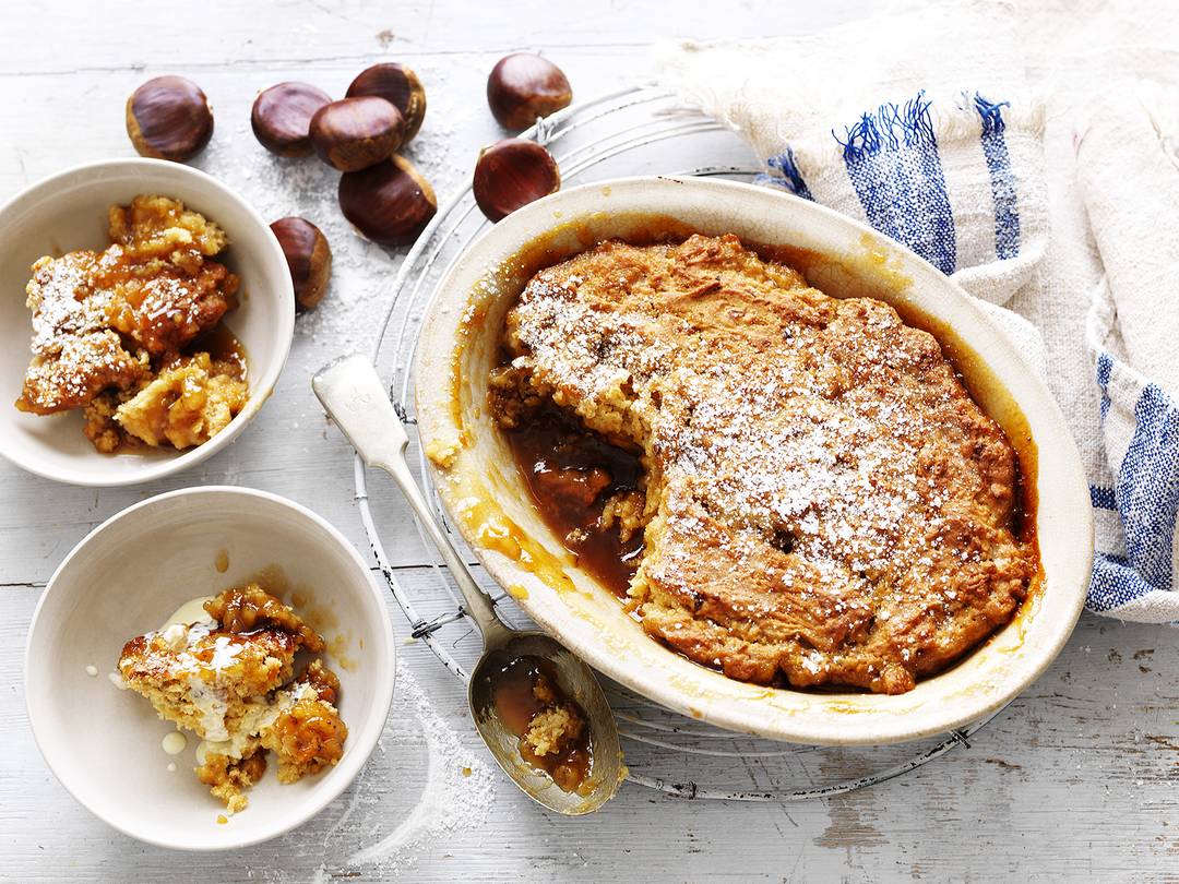 Chestnut & golden syrup pudding